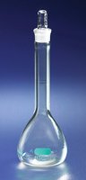 PYREXPLUS� volumetric flask, with protective coating, Pyrex� stopper 