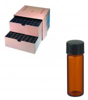 WHEATON� amber sample vial with PTFE faced rubber lined cap packed in partitioned tray DWKW224682-144EA