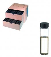 WHEATON� clear sample vial with PTFE faced rubber lined cap packed in partitioned tray DWKW224588-144EA