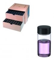 WHEATON� clear sample vial with rubber lined cap packed in partitioned tray DWK225288-72EA