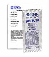 Буферный раствор pH 9,18, 25 пакетиков по 20 мл, сертификат анализа HI70009C Hanna HI70009C
